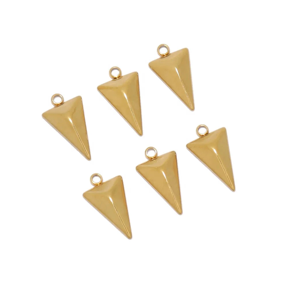 Pyramid Shape Charms Triangle Pendants Necklace Chains DIY Jewelry Making Supplies Accessories Gold Color