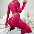 2PCS Custom Seamless  Camo Yoga Sets Workout Running Yoga Wear Long Sleeves Tops Push up Leggings Sportswear Gym Fitness Sets