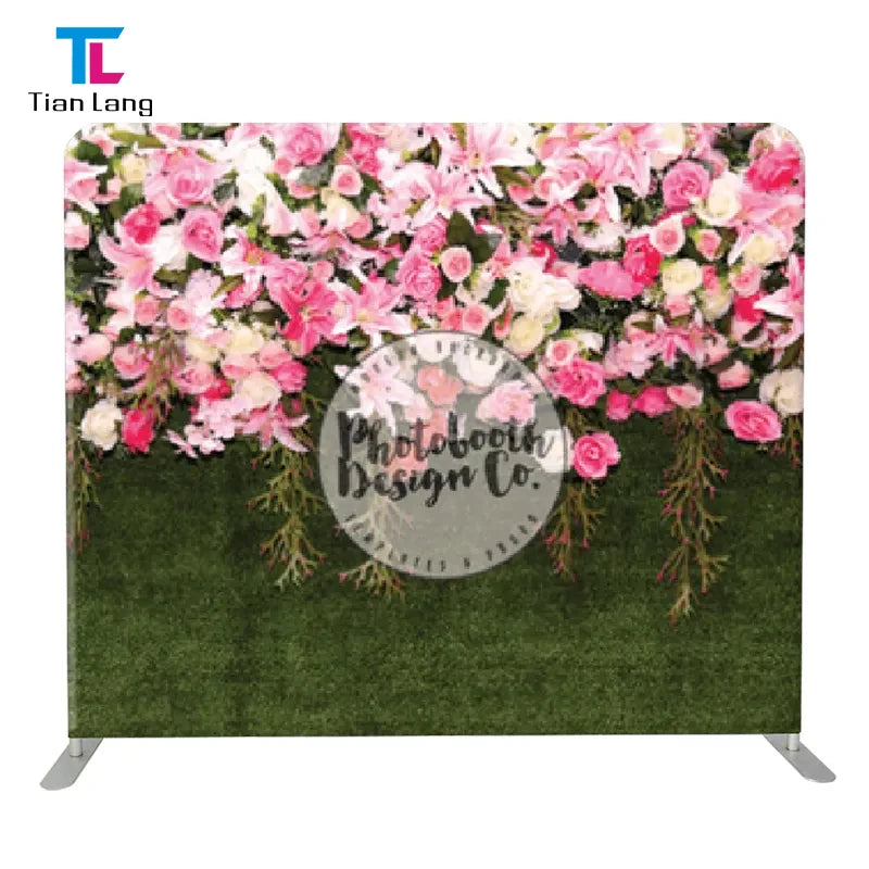 Tian Lang 8ft Durable Trade Show Equipment Straight Tension Fabric Booth Wall Photo Background Display Racks for Expo Displays