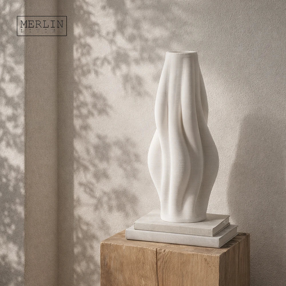 Merlin Living 3D Printing Vase Abstract Towering Snow Mountain Ceramic Vase Flower Home Decor Vase for Chaozhou Ceramic Factory