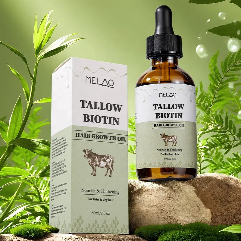 Tallow & Biotin Serum Powerful Hair Growth Moisturize Smooth Fuller Hair Anti Hair Loss Copper Peptide Biotin Hair Growth Serum