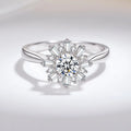 Silver 925 Original 0.5 Carat Brilliant Cut Diamond Test Past D Color Moissanite Blossom Ring for Women Real Gemstone Jewelry