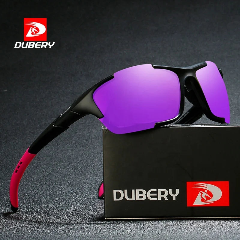 DUBERY Official Store's New 2025 Unisex Adult Polarized UV400 Sunglasses Blue Frame Fashionable Biking Sunglasses for Women