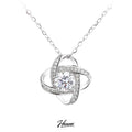 HOVANCI Crafted 925 Sterling Silver Dainty Mothers Day Jewelry Diamond Zircon Rotating Pendant Necklaces for Women