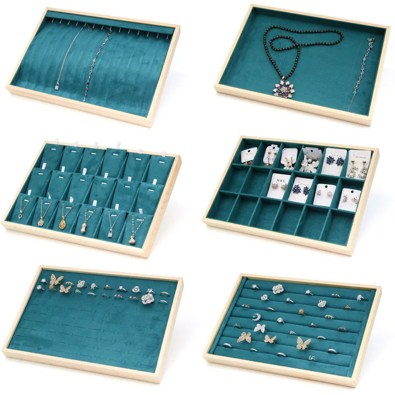 Wholesale Jewellery Displays Custom Luxury Stackable Gold Jewelry Organizer Tray for Ring Necklace showcase
