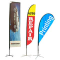 Admax Outdoor Polyester Flying Banner Promotion Custom Printed Advertising Feather Teardrop Block Design Bali Bow Beach Use