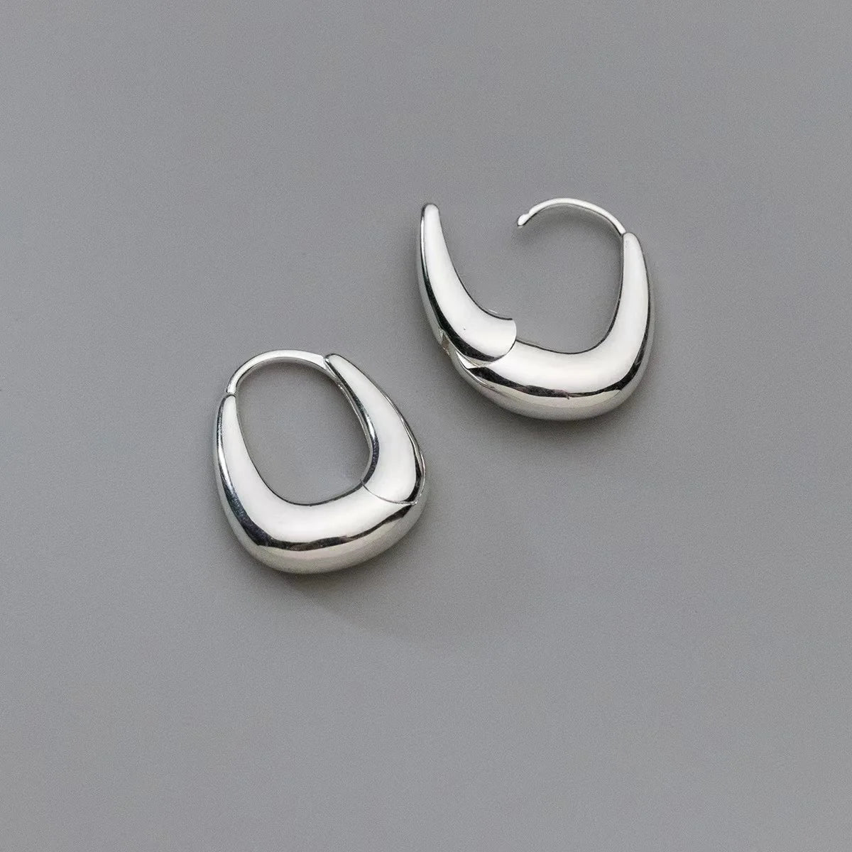 Fashion Jewelry 925 Silver Hoop Gold Plated Earrings Jewelry Polished Big Earrings Women Custom