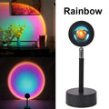 Modern RGB LED Sunset Light Projector Lamp Floor Night Light for Hotel for Photography in Living Room or Bedroom Metal Shade