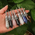 Healing Crystal Prism Point Pendant Necklace Hexagonal Divination Pendulum Witchcraft Meditation Jewelry for Children's DIY
