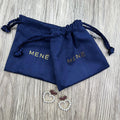 Luxury Blue Faux Suede Drawstring Pouch Hot Stamping Logo Suede Dust Pouch Bag