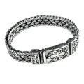 Heavy Vintage Thai Silver Viking Chain Bracelet Male Jewelry Handmade Braided 925 Sterling Silver Punk Men Bracelet