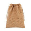 2021 Eco Friendly Natural Custom Print Logo PU Cork Drawstring Bag Large Capacity Pure Cork Leather Drawstring Pouch for Gift