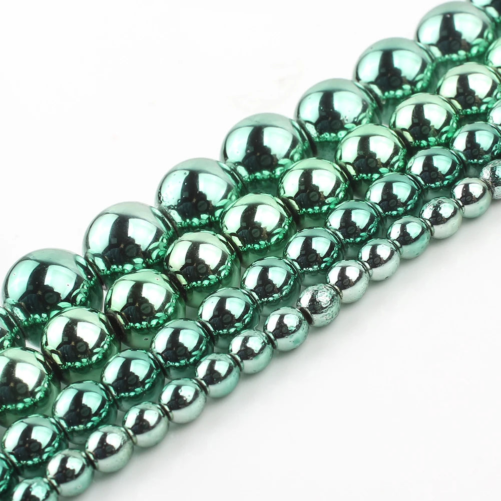Wholesale Smooth Green Hematite Stone Beads round Shape 3/4/6/8/10MM for Jewelry Making DIY