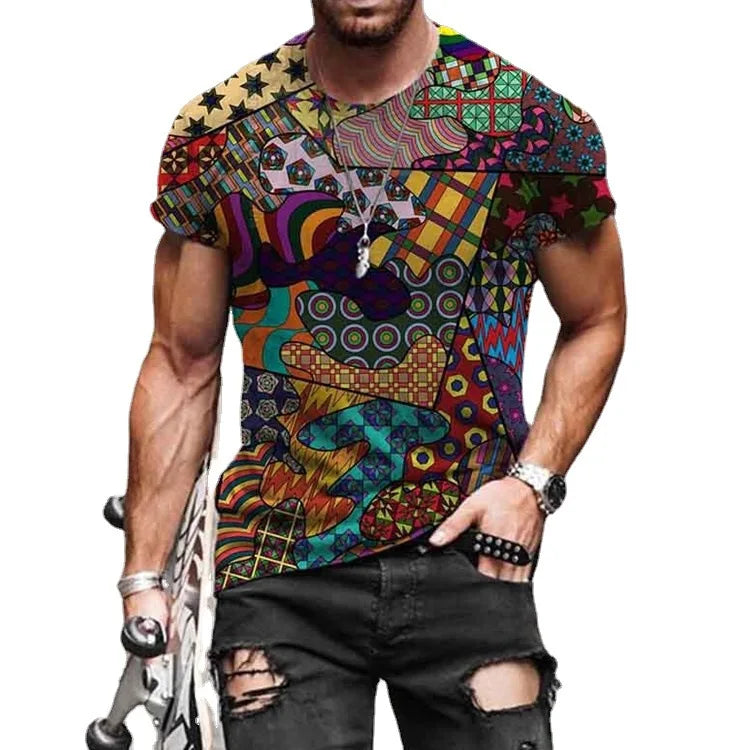 Custom Short Sleeve All Printed Graphic T Shirt for Men Vintage Retro Shirt for Men Dress Tee Shirt