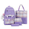 Wholesale Custom Made High-capacity Cute 4 Pcs Set Primary Girls Polyester Backpack School Bag