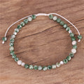 Cute 4mm Green Spot Jasper Women Tibetan Adjustable Natural Stone Beads Dainty Bracelet Minimalist High End Jewelry Wholesale