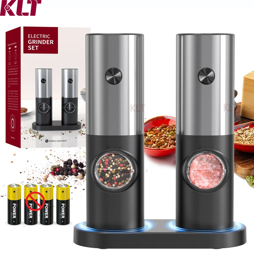 Kitchen Handheld Seasoning Grinder Salt Grinder Pepper Grinder Battery Electric Pepper Mill Automatic Salt and Pepper Mill
