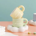 Solhui Nordic Simple Creative Coffee Mug and Saucer Ins Cloud Shape Light Luxury Afternoon Tea Cup Set