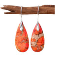 Imperial Jasper Stone Drop Earrings for Women Crystal Teardrop Shape Dangle Earring