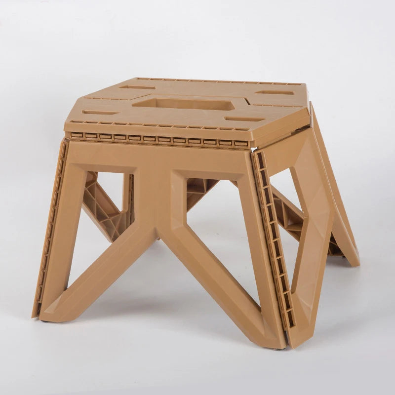 High Load-Bearing Portable Folding Adult Square Chair Outdoor Camping Fishing Reinforced Thickened Plastic Triangle Stool Chair