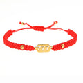 Fashion Red String Woven Angel Number Bracelet Women Men Waterproof 18K Gold 777  Lucky Angel Number Braided Adjustable Bracelet