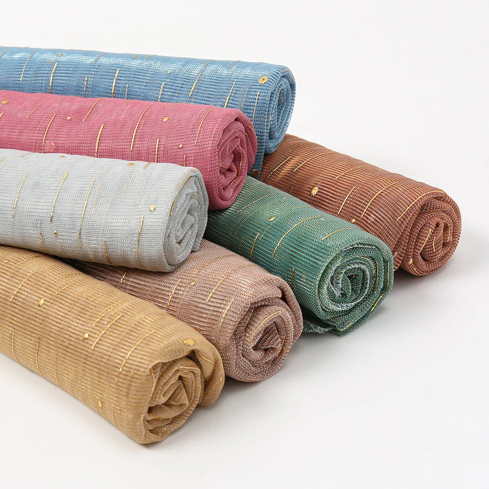 MIO 15 Color 70*180cm New Style Women Muslim Shawl Custom Solid Color Polyester Hijab Scarf Breathable Headscarf With Gold Yarn