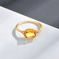 Vintage Bijou Wedding Engagement Ring for Women Natural Citrine Gemstone Rings 925 Sterling Silver Gold Plated Jewelry
