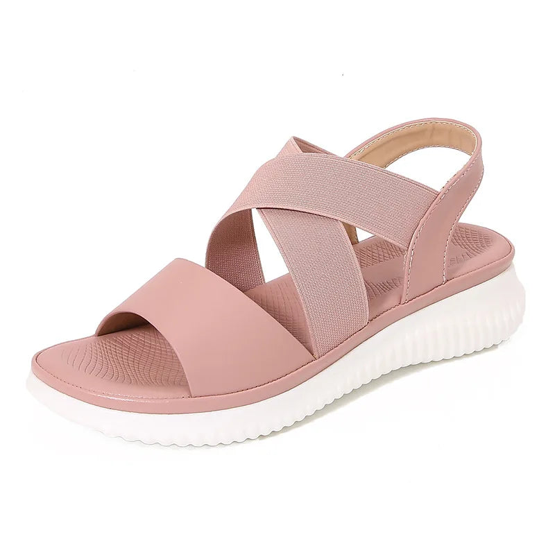 New Ladies Thick Bottom Slope Heel Sandals Summer Beach Fashion Simple Trend Ladies Sandals Casual Comfortable Women Walk Shoes