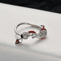 ICEBELA Factory Designer Inspired S925 Sterling Silver Enamel Red Rose Snake Shape Party Opening Ring Women