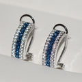 CAOSHI Factory Elegant Style Blue/White Crystal Zircon Earrings for Women Wedding Engagement Party Silver Plated Hoop Earrings