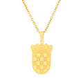Couple Jewelry Stainless Steel Hollow Out Croatian Badge Pendant Necklaces