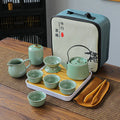 Handmade Chinese Kung Fu Tea Travel Set Porcelain Gaiwan Cups XiShi Pot Portable Ceramic Ceremony Tools Coffee Tea Lover's