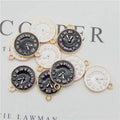 17x14mm Gold Plated Zinc Alloy Diy Cute Jewelry Making Accessories Round Clock Enamel Enameled Pendant Charm