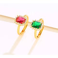 Brass Alloy 24k Gold Color Adjustable Finger Ring Jewelry Cubic Zirconia Zircon Diamond Wedding Finger Rings Jewelry for Women