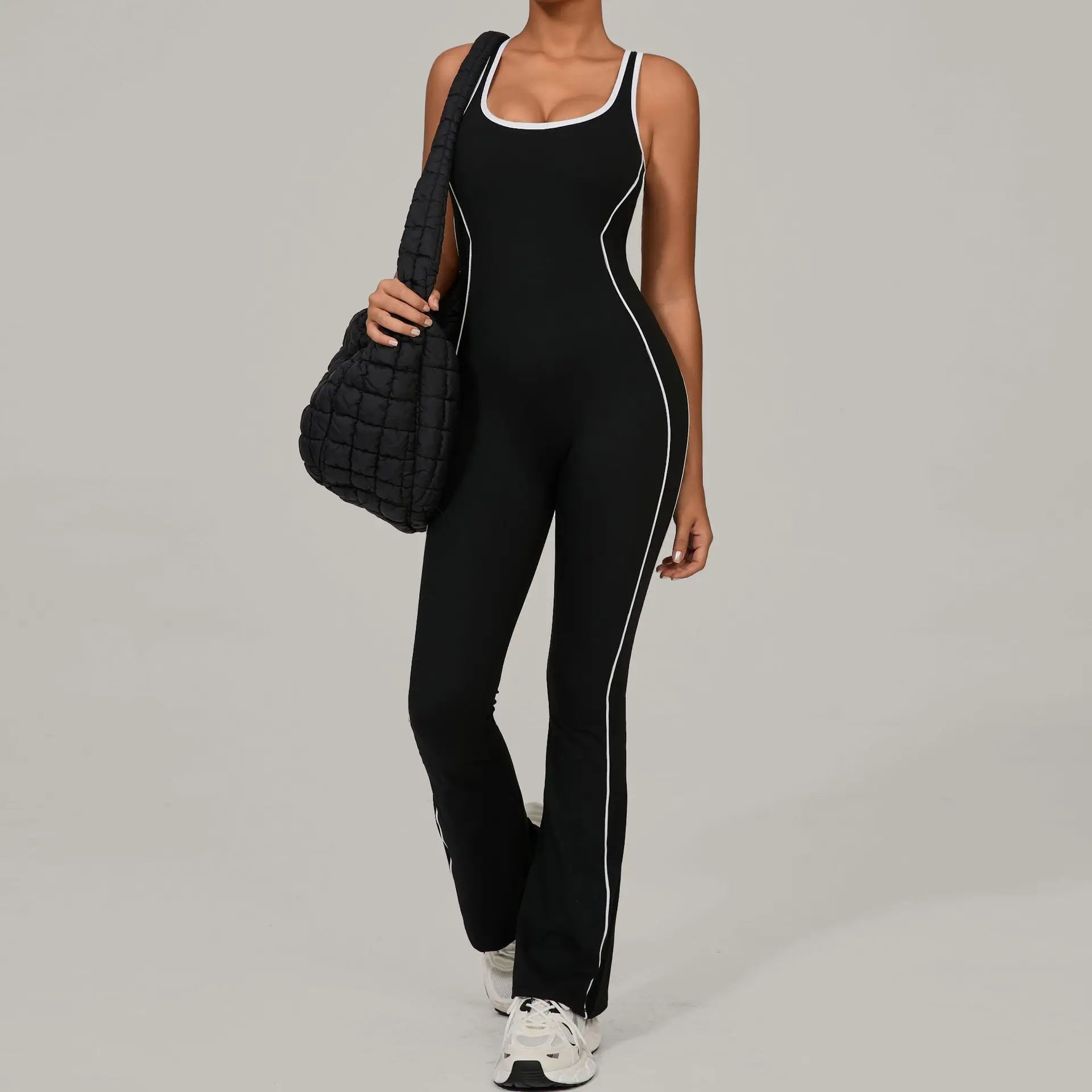 Sportswear Women Casual Yoga Jumpsuits Sleeveless Square Neck Rompers Lifting High Elastic Fitness Gym Training Jumpsuit