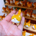 Cat Sculpture Handmade Handcrafted Wood Carving Cute Animals Wooden Cat Kitten Figurine Sculpture Statue Art Crafts