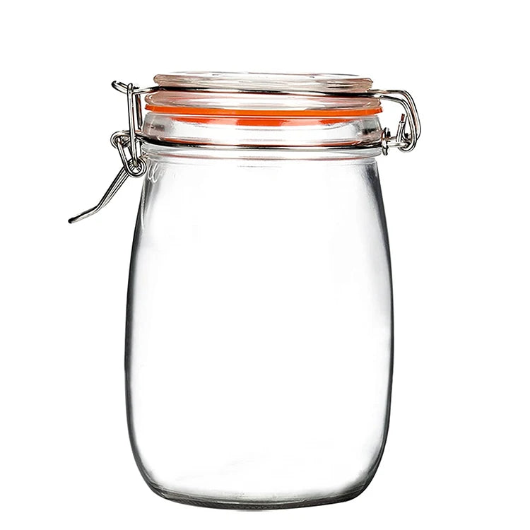 Dining Room Stocked Food Container Lower Price Wholesale Kitchen 16oz 32oz 64oz Glass Storage Jars Storage Set with Lids