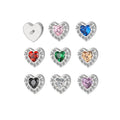 Heart Labert Piercing Jewelry Titanium CZ Paved Pear With Pear CZ Center 16G Internally Threaded Helix Earring