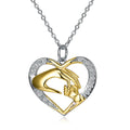 Sterling Silver Heart Mother's Day Family Necklace Simple Zircon Cubic Necklace