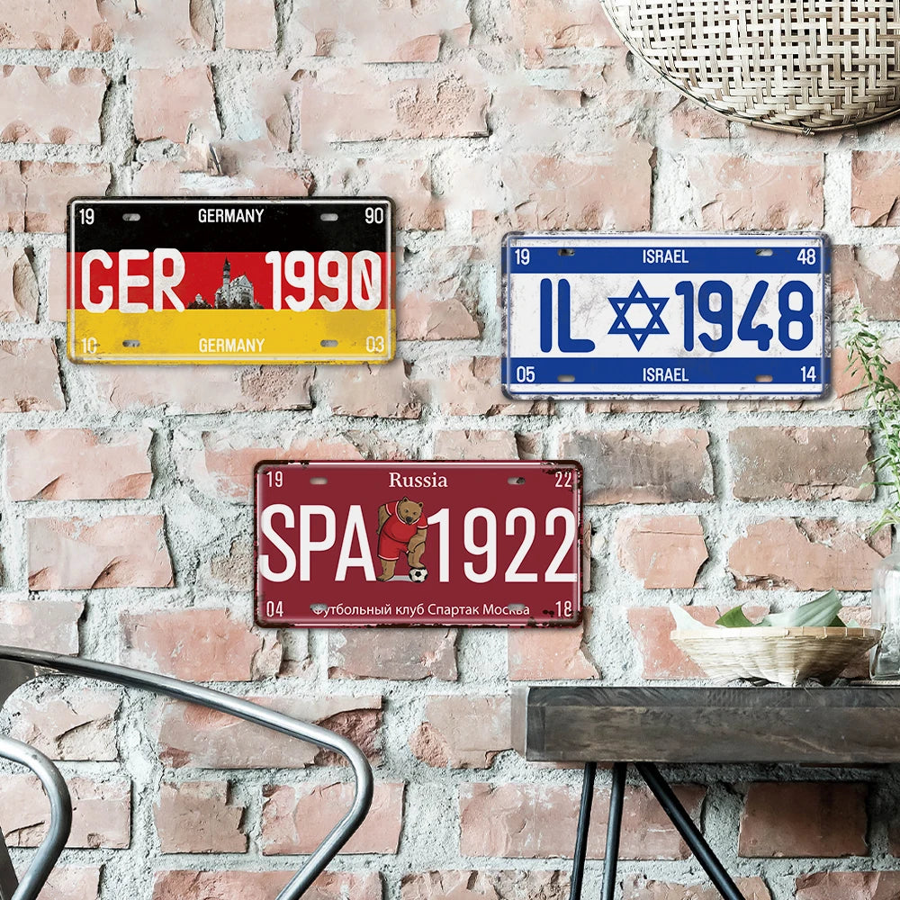 Nation Ball Culture Wall Art Tin Sign Metal Poster Car License Plate Man Cave Home Decor for Wall Art
