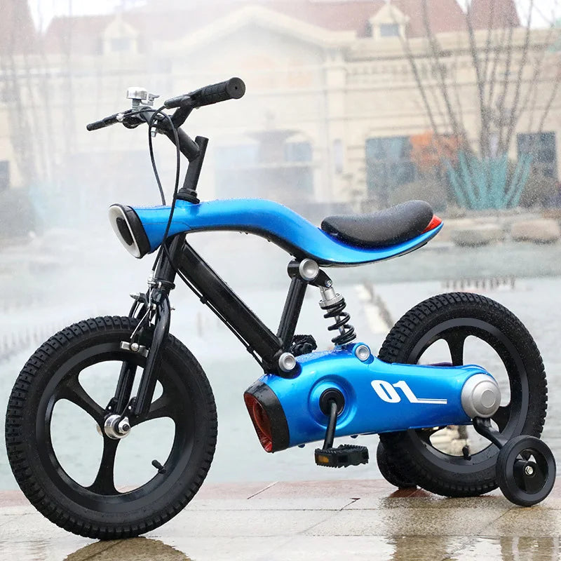 High Quality Custom 12\" 14\" 16\" Aluminum Alloy Kids Bicycle with LED Lights Electric Children Bike with Auxiliary Wheels