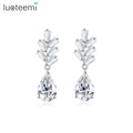 LUOTEEMI Drop Wedding Elegant Zirconia Trendy Bridal Lady Earing Zircon Geometric Fashion Jewelry Earring