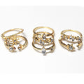 Korean Fashion Adjustable Alloy Gold Plated Finger Rings Ring Jewelry Women Sets for All Fingers