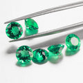Staregem Round Cut Hydrothermal Emerald Columbia Green Loose Gemstone Synthetic Stone for Jewelry Ring Pendant