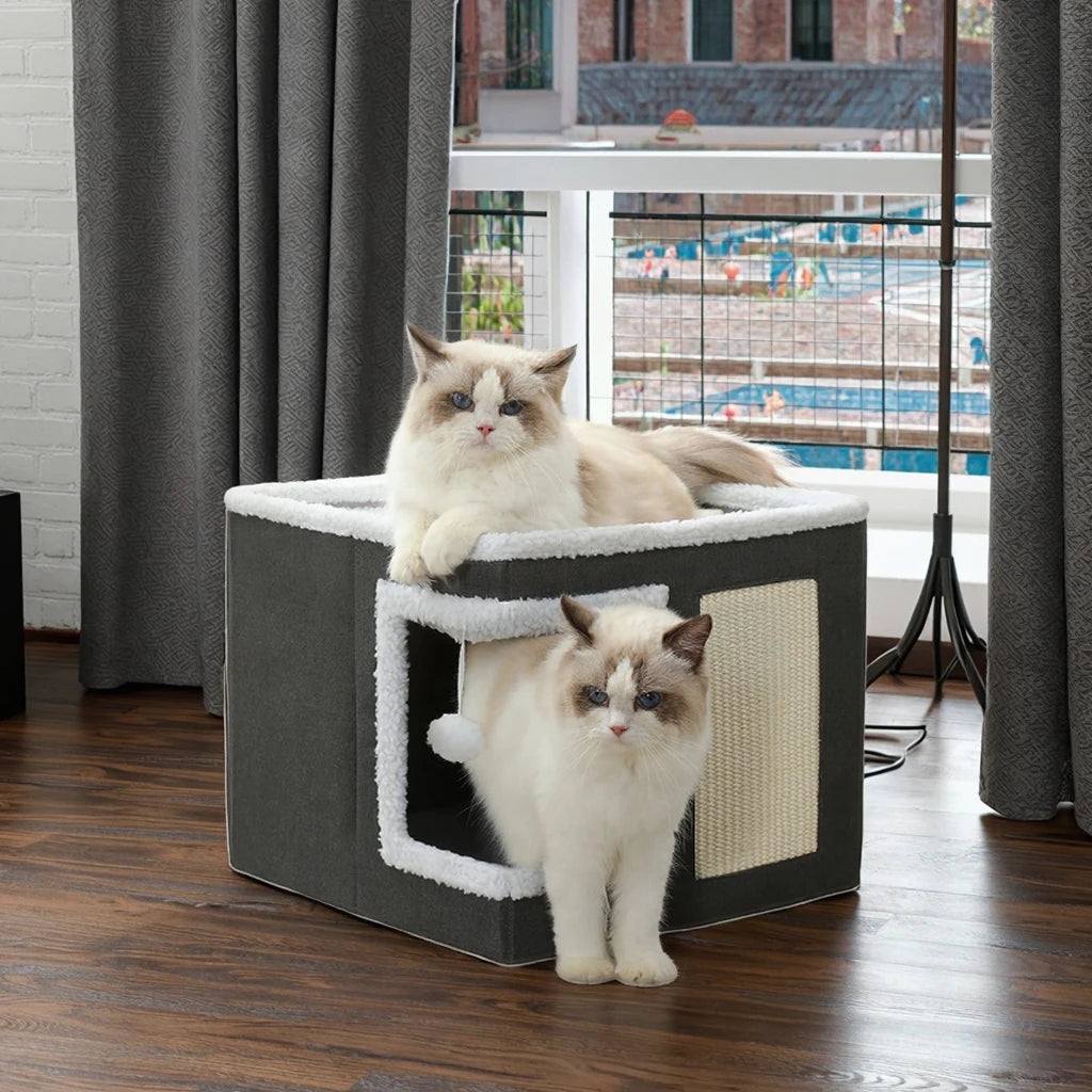 New Arrival Eco-Friendly Pet House Cat Calming Pet Dog Bed with Cat Claw Board