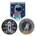 Personalized 3D Embroidered Sports Patch Space Adventure Shuttle Astronaut Sew-On Style Woven Armband Logo Clothing Backpack
