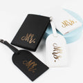 Wholesale Wedding Favor Gift Passport Holder and Luggage Tag Set Slim PU Leather Mr.and Mrs. Passport Cover Luggage Tag Set