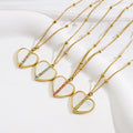 New 316 L Stainless Steel Jewelry Wholesale Heart Shape Pendant Zirconia Necklace for Women