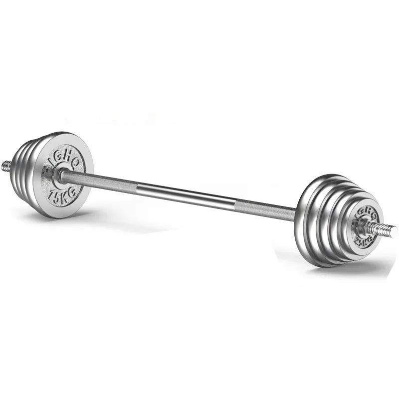 Adjustable 20kg Cast Iron Barbell Lifting Weight Set Electroplated Straight Weightlifting Basics
