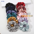 Fashionable Solid Color Small Satin Elastic Hair Scrunchies Ponytail Hair Ties for Women Girls Hair Accessories